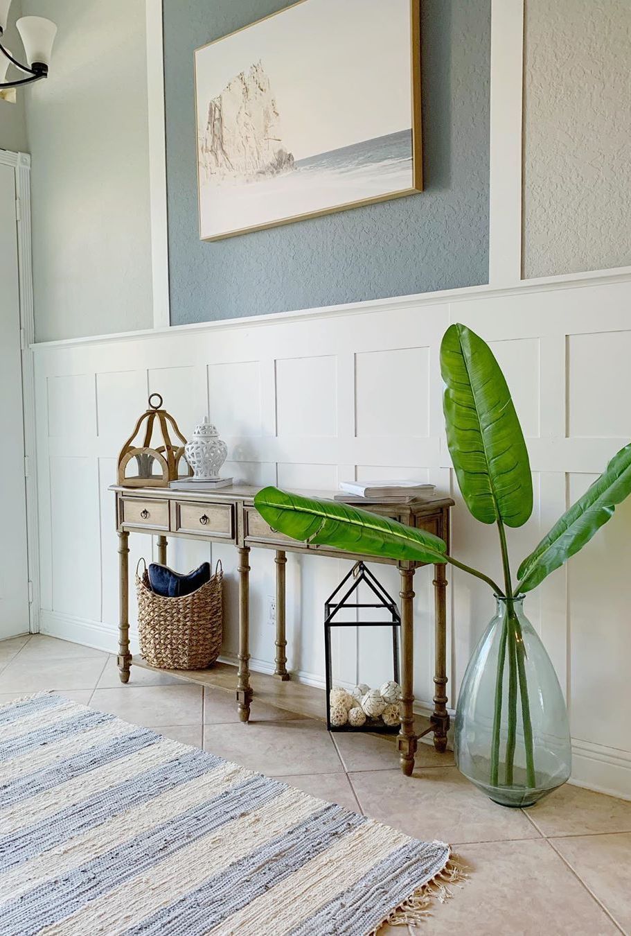 Coastal Entryway with Traditional Console Table via @akieferhome