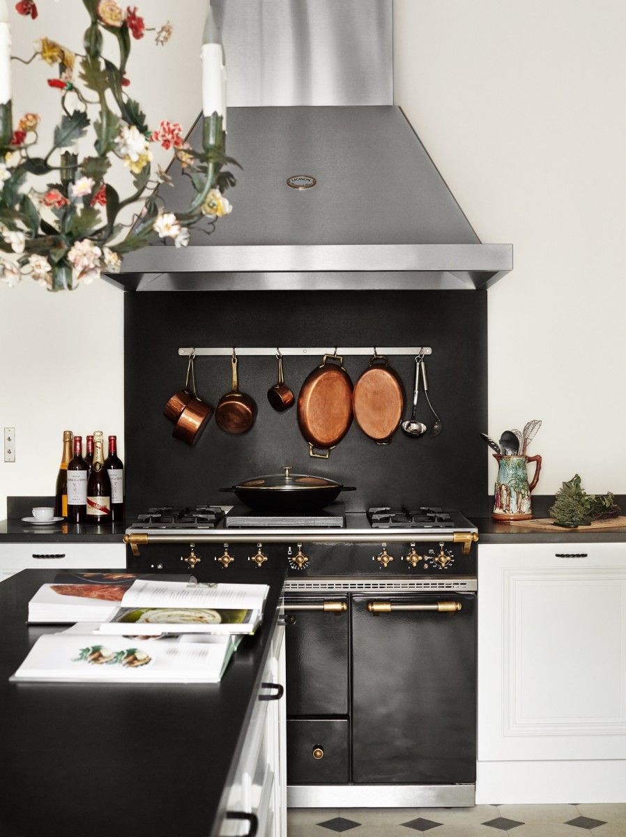 Parisian kitchen with Copper Pots via A+B Kasha