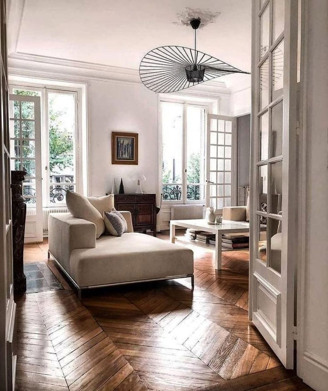 Beige Parisian Sofa in Living Room