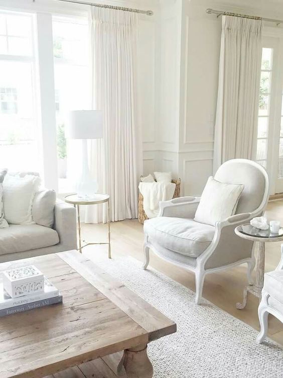 French Country Living Room with Louis Accent Chair
