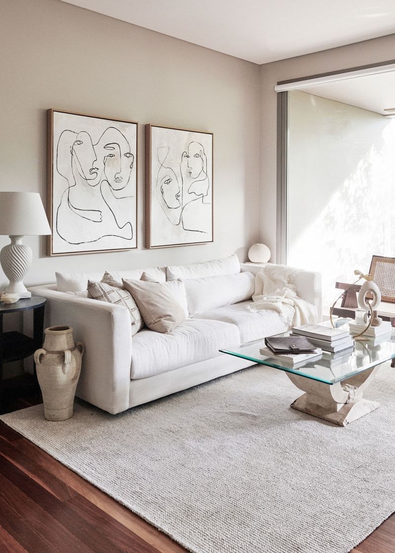 Neutral Rug Decor Living Room via Domino Alexandra Park