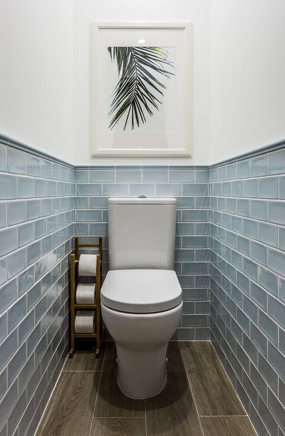 Sea Blue Subway Tile in Bathroom - Coastal Wall Tile Decor Ideas