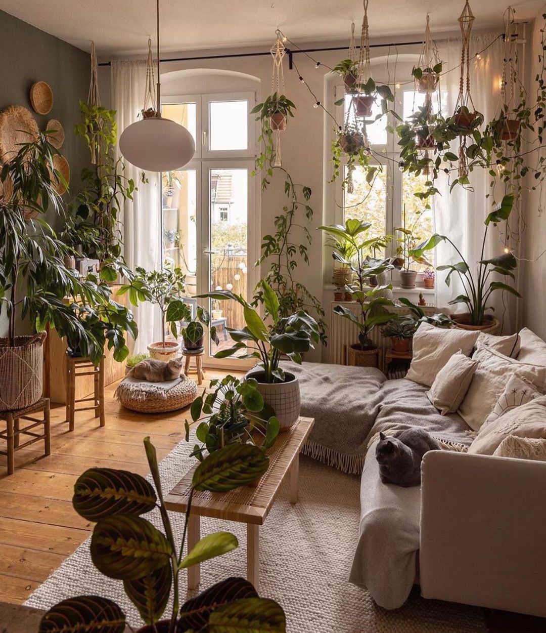 gray bohemian living room