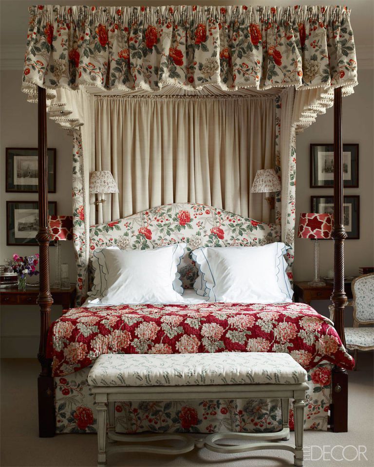 Canopy Bed with Top Fringe - Simon Upton Elle Decor