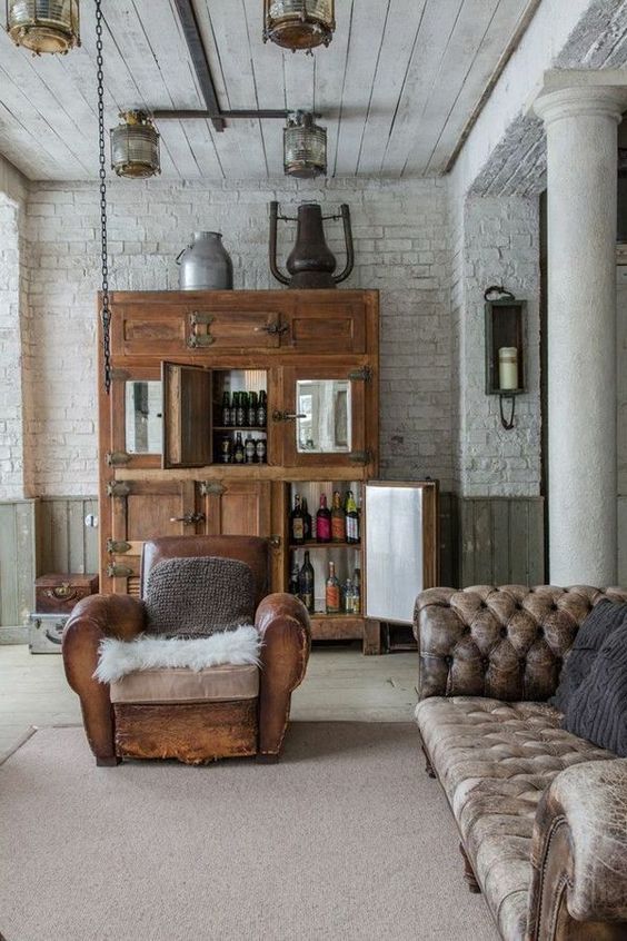 industrial retro interior design