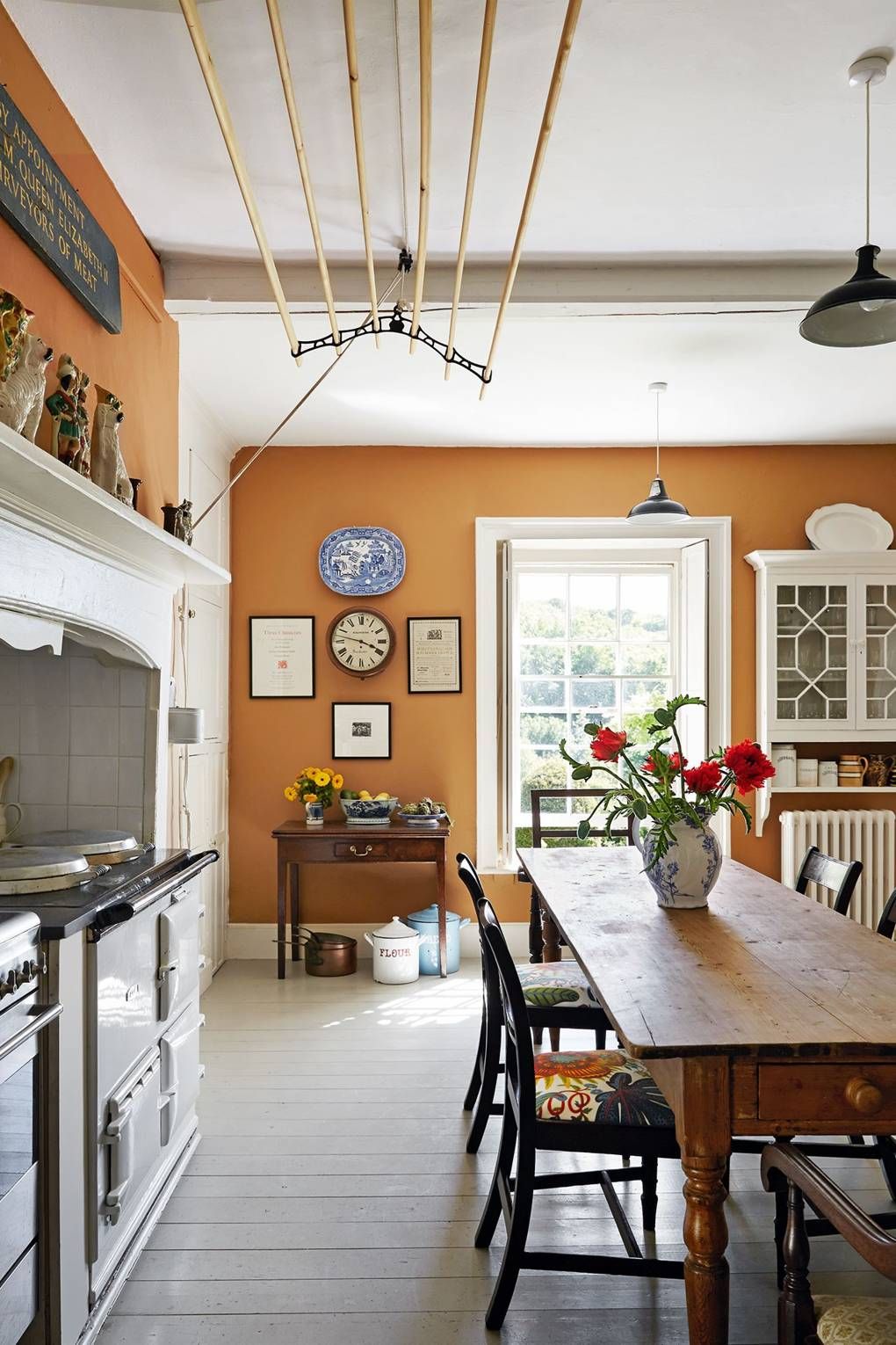 English Farmhouse Wood Table as Kitchen Island via HouseandGarden UK