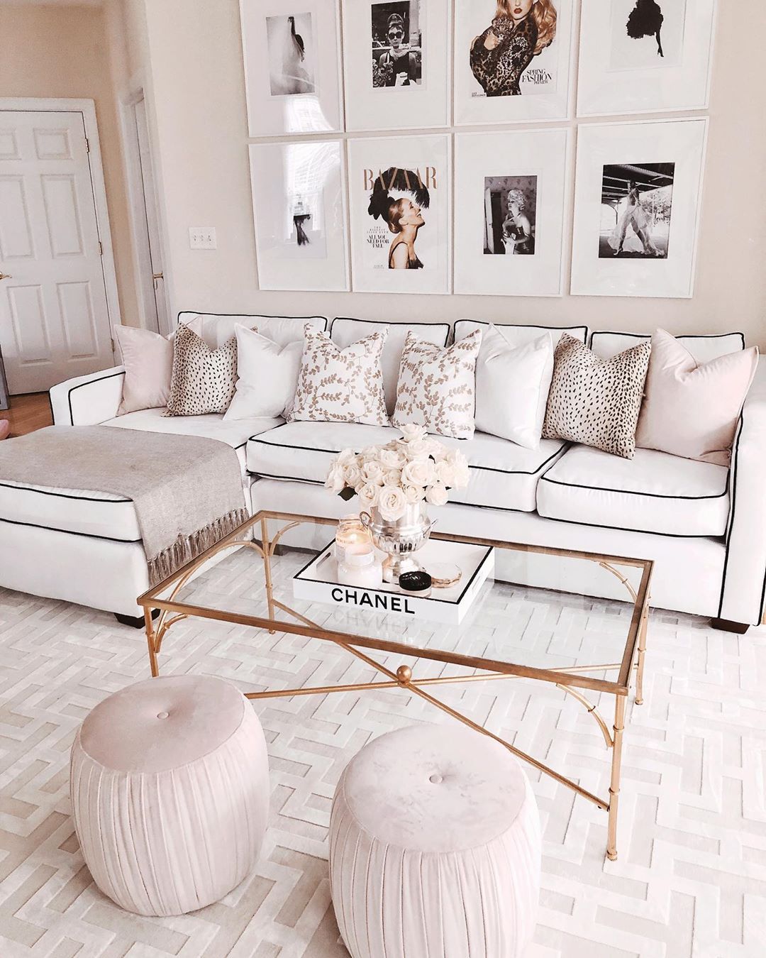 Glam Living Room with Haute Couture Art and Books via @xolexpyfrom