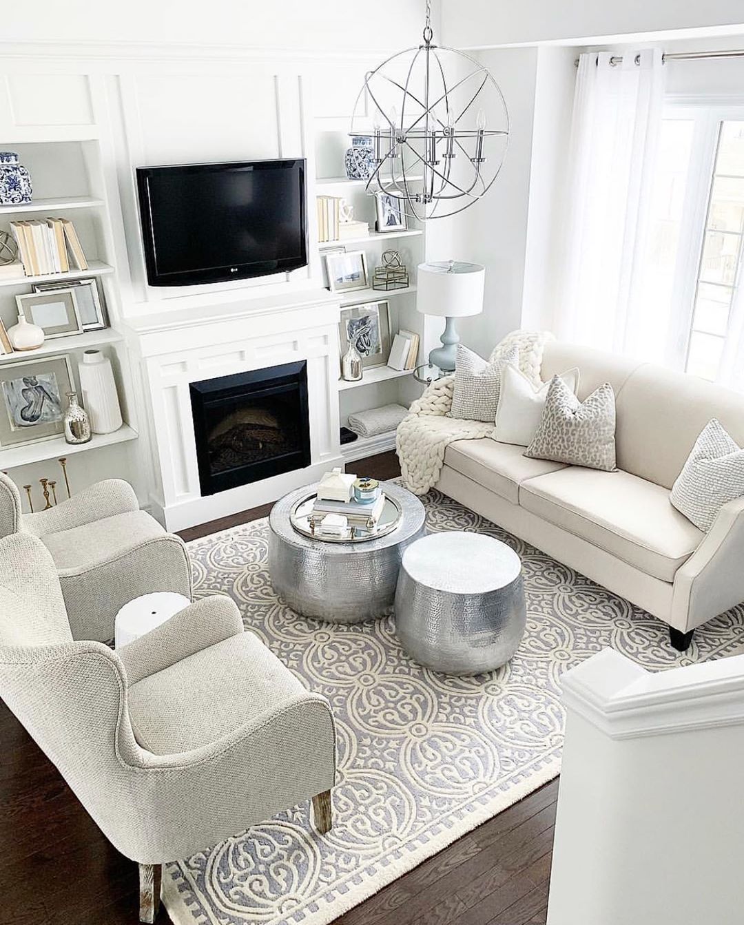 gray glam living room ideas