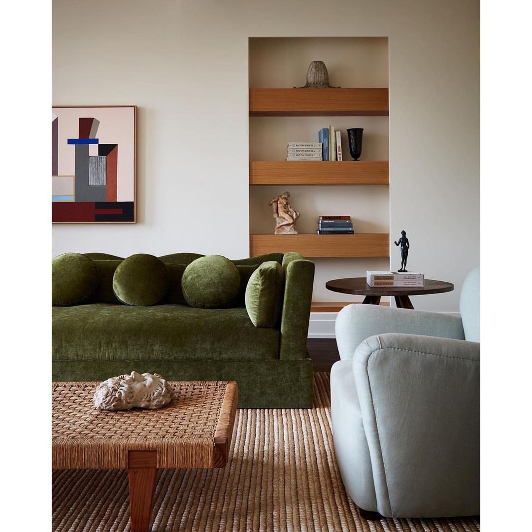 Mid-Century Modern Living Room with Modernist Artwork via @studiogiancarlovalle
