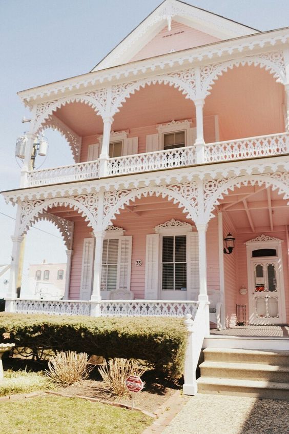 Pink victorian house in Cape May, New Jersey