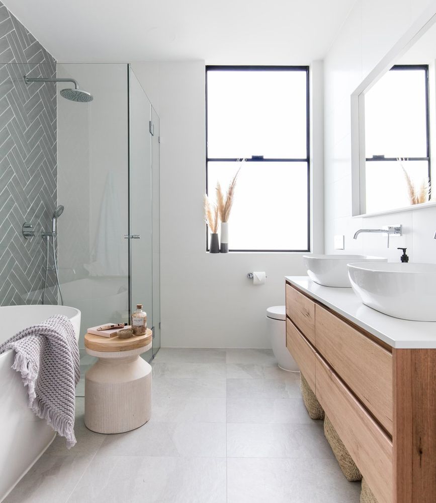 Scandinavian Bathroom with Pastel Touches via @thestablesco