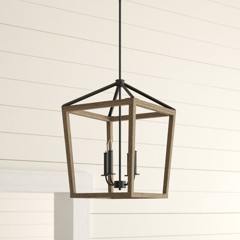 Wood and Metal 4-Light Farmhouse Lantern