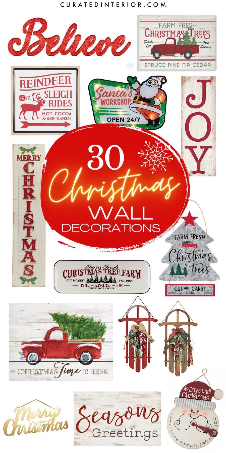 30 Christmas Wall Decorations and Wall Art Ideas for the Holidays