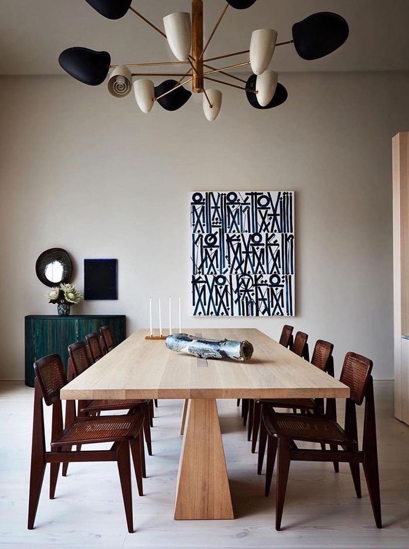 Cane Chairs in Mid-Century Modern Dining Room via @shawnhendersonnyc