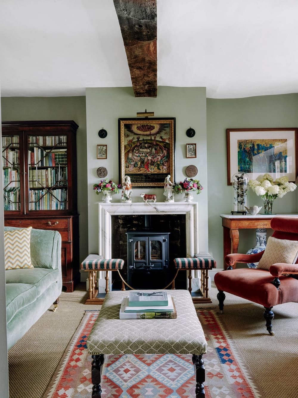 English Country Living Room With Fireplace Mantel Via Charles O’Connor And Edward Greenall House And Garden 