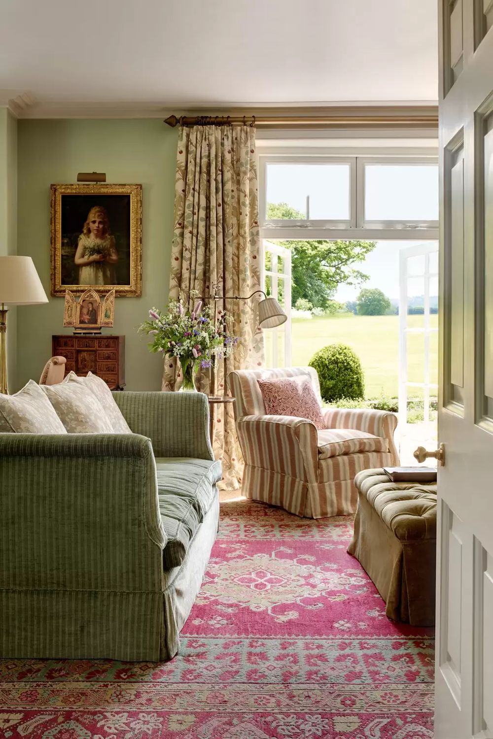 Old English Living Room   English Country Living Room With Skirted Furniture Via Rupert And Anna Bradstock 