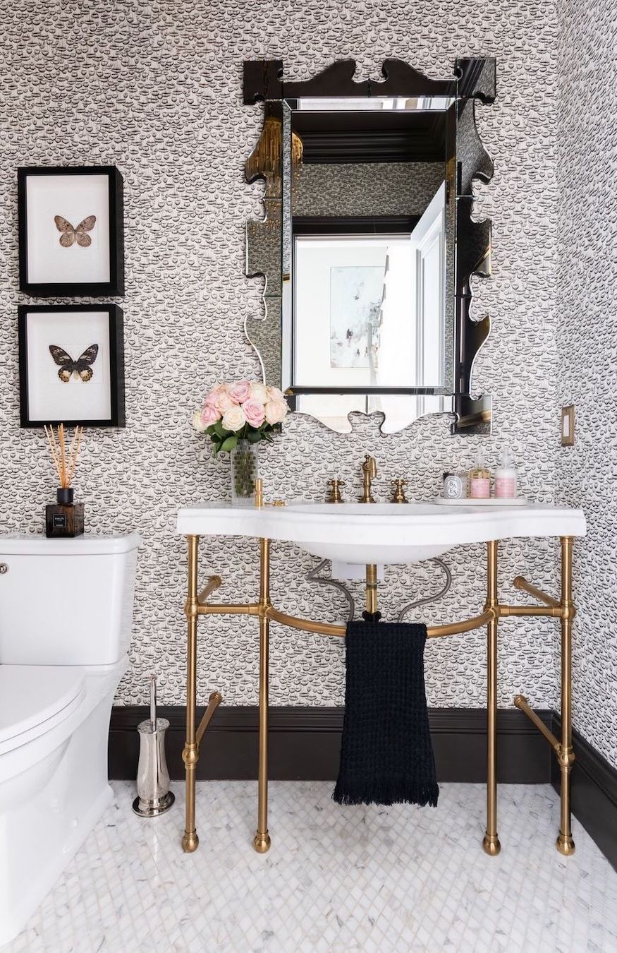 Glam Bathroom with Incense and Diptyque Candle via Rachel Parcell
