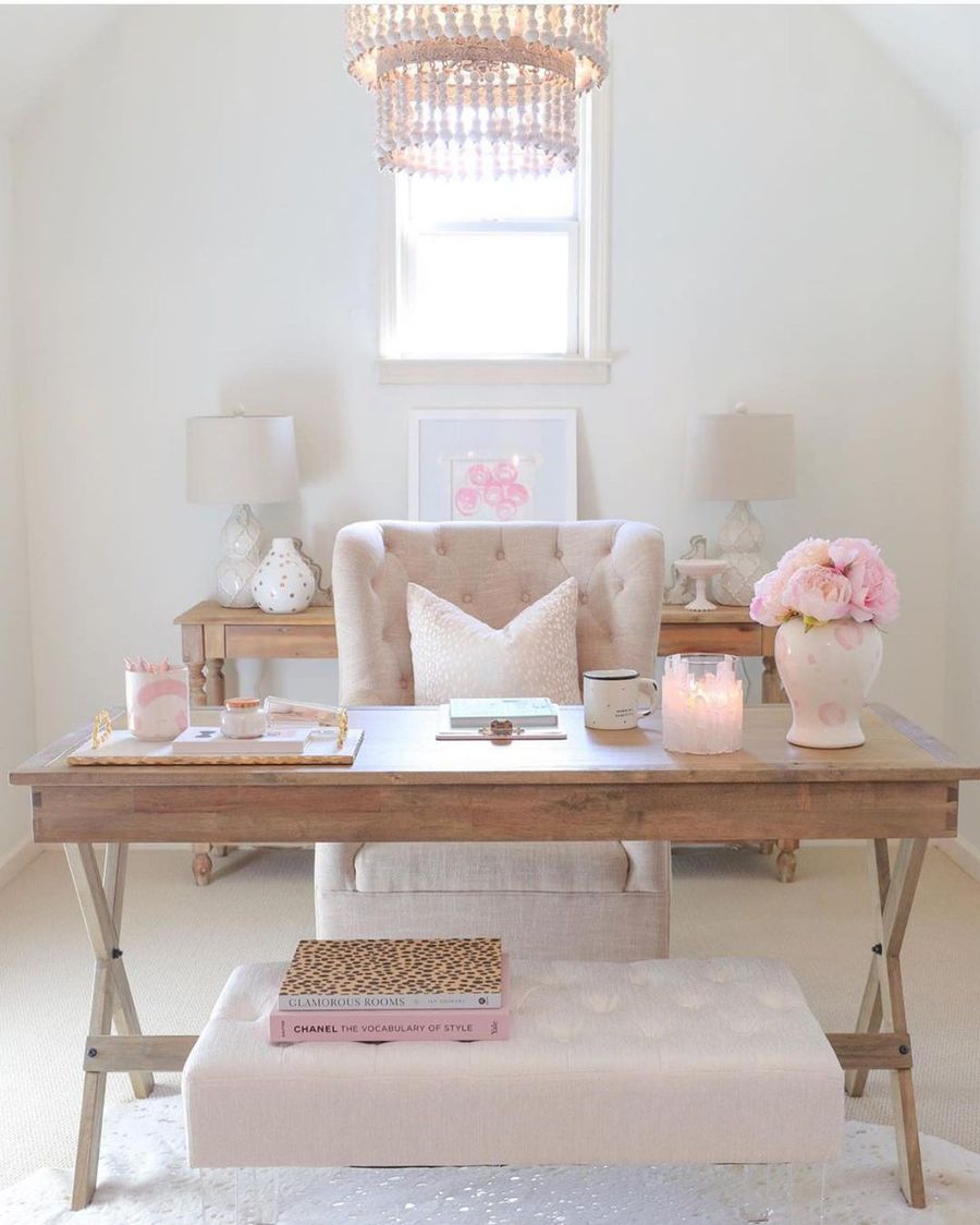 How To Create A Chic Office Space - Rustic Crafts & DIY  Pink home  offices, Chic office space, Home office decor