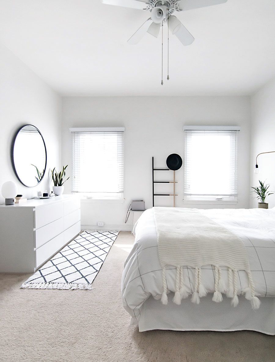 Ikea white dresser in a Scandinavian Bedroom via Homey Oh My