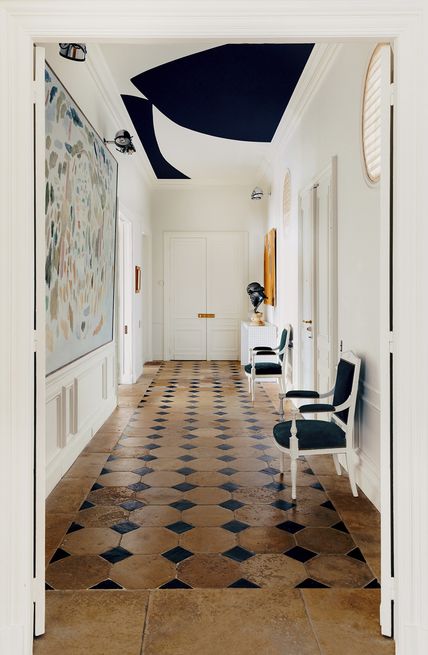 Louis Side Chair in Parisian entryway foyer via ADMagazine