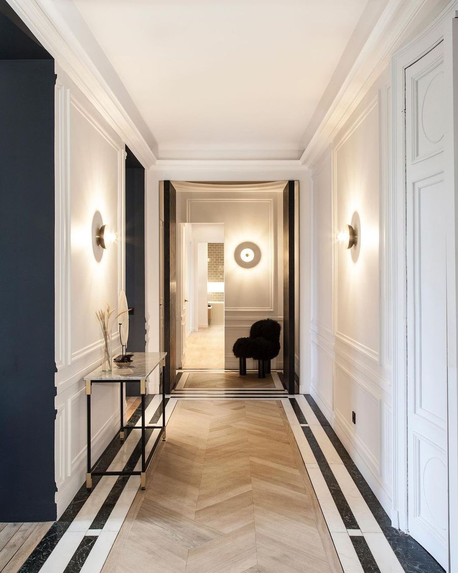 Minimalist Console Table in Parisian Entryway via @atelierdaaa