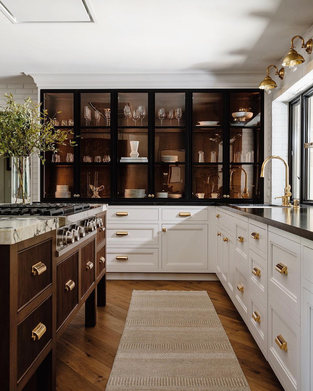 Neutral kitchens glass front cabinets @pcdsackitchens