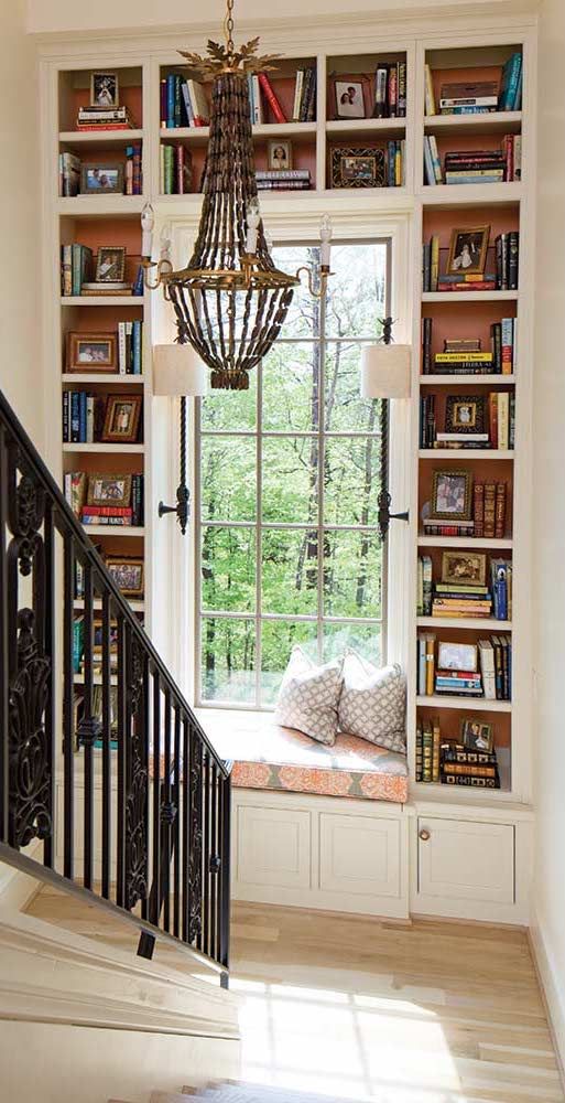 Reading Nook on the Staircase Landing via Cottage Journal