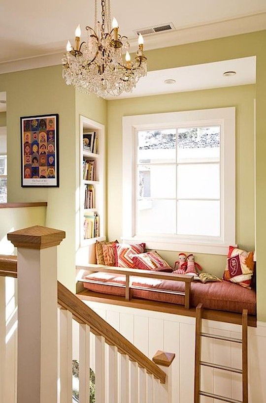 Reading Nook with Ladder to a Built-in Bench via Ana Williamson