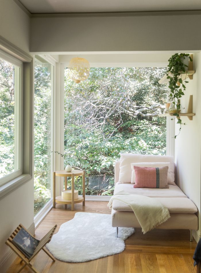 Reading Nook with magazine stand and chaise lounge via SayYesBlog