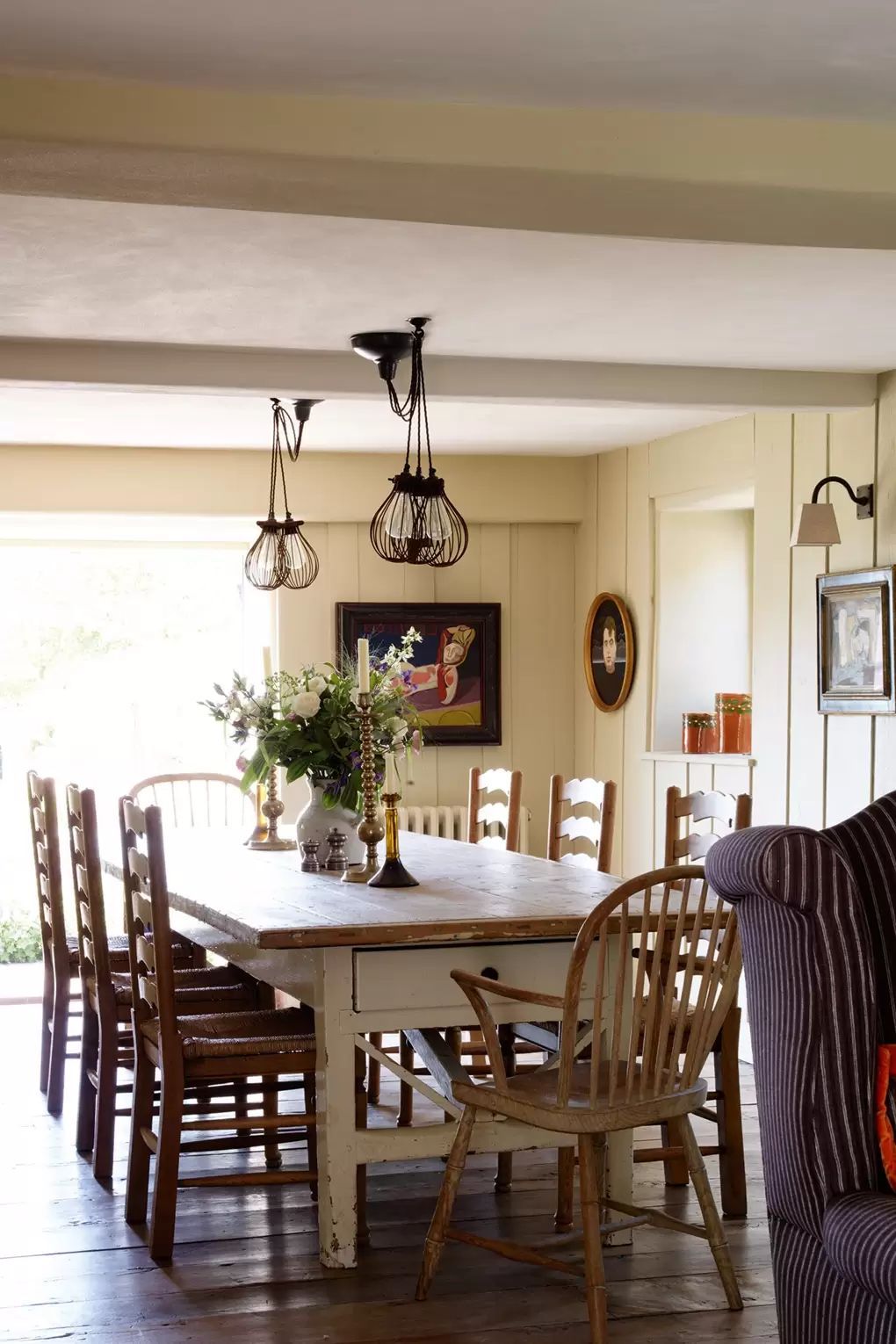 Rustic Table in English Country Dining Room via Robin Muir and Paul Lyon Maris