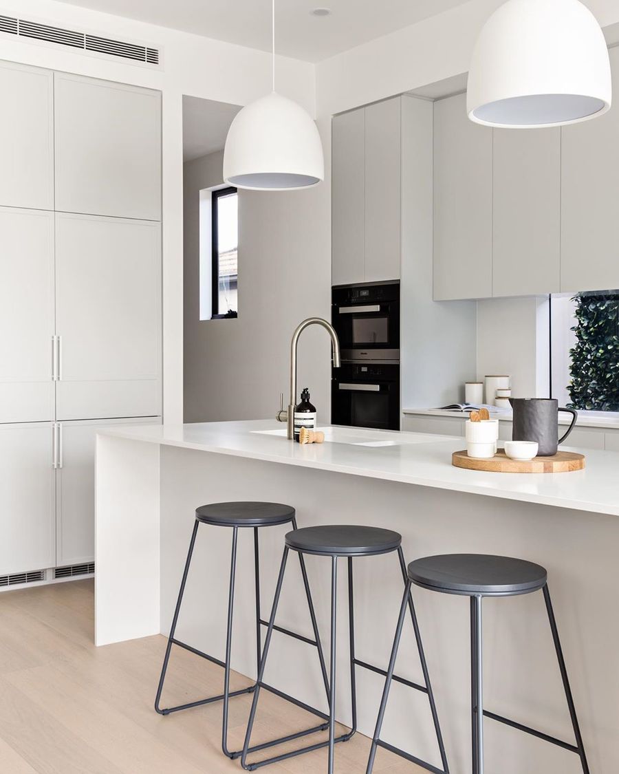 White and Gray Scandinavian Kitchen via @the_stables_