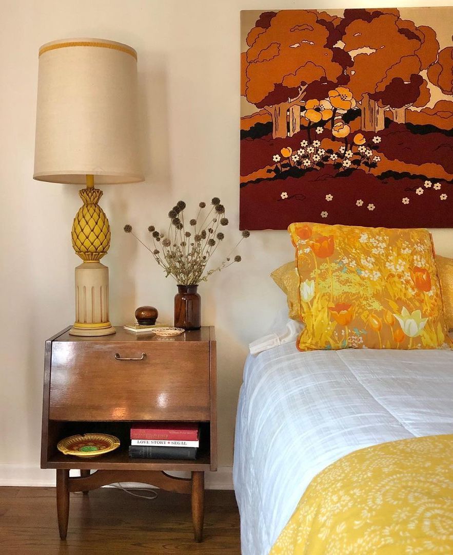 Wood nightstand Mid-Century Modern Bedroom Nightstand via @theretrobeehive