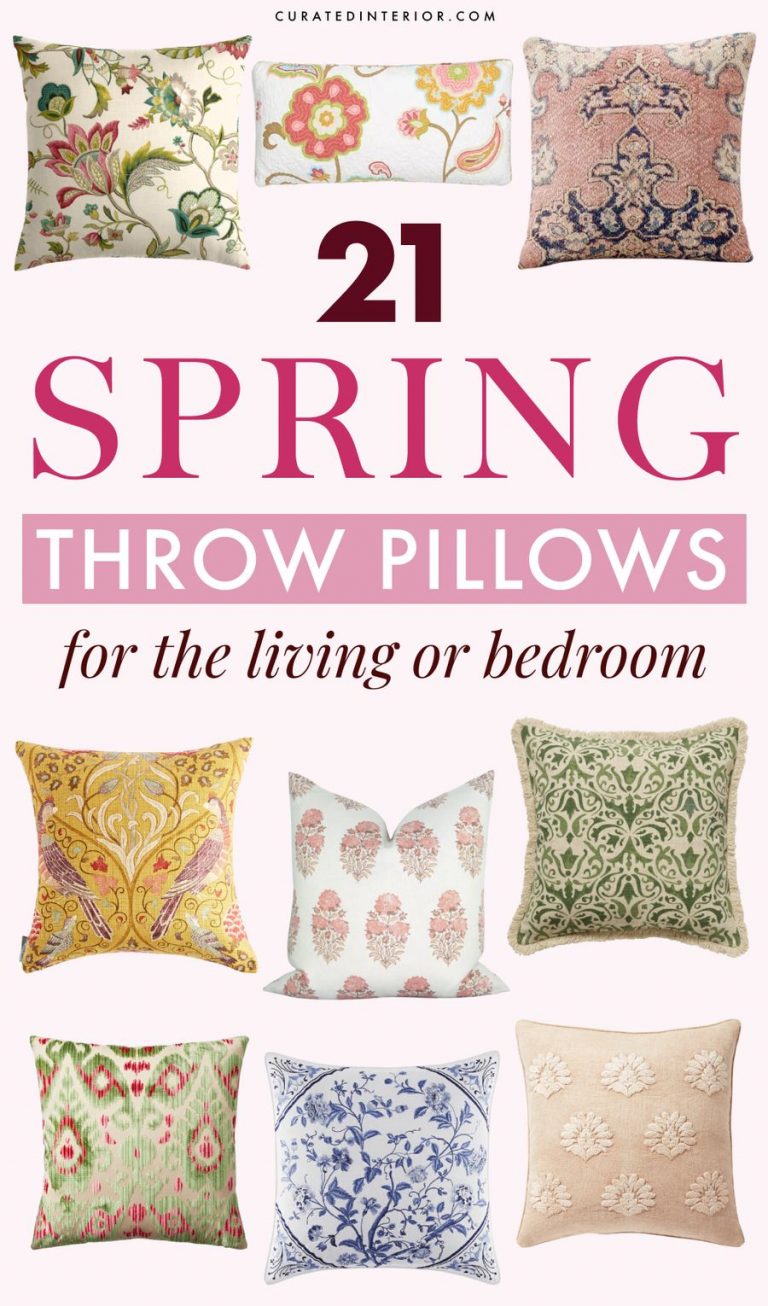 21 Best Spring Throw Pillows (Green, Pink & Floral)