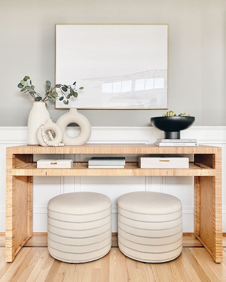 Beige Modern Vases in Neutral Entryway via pinterestingplans