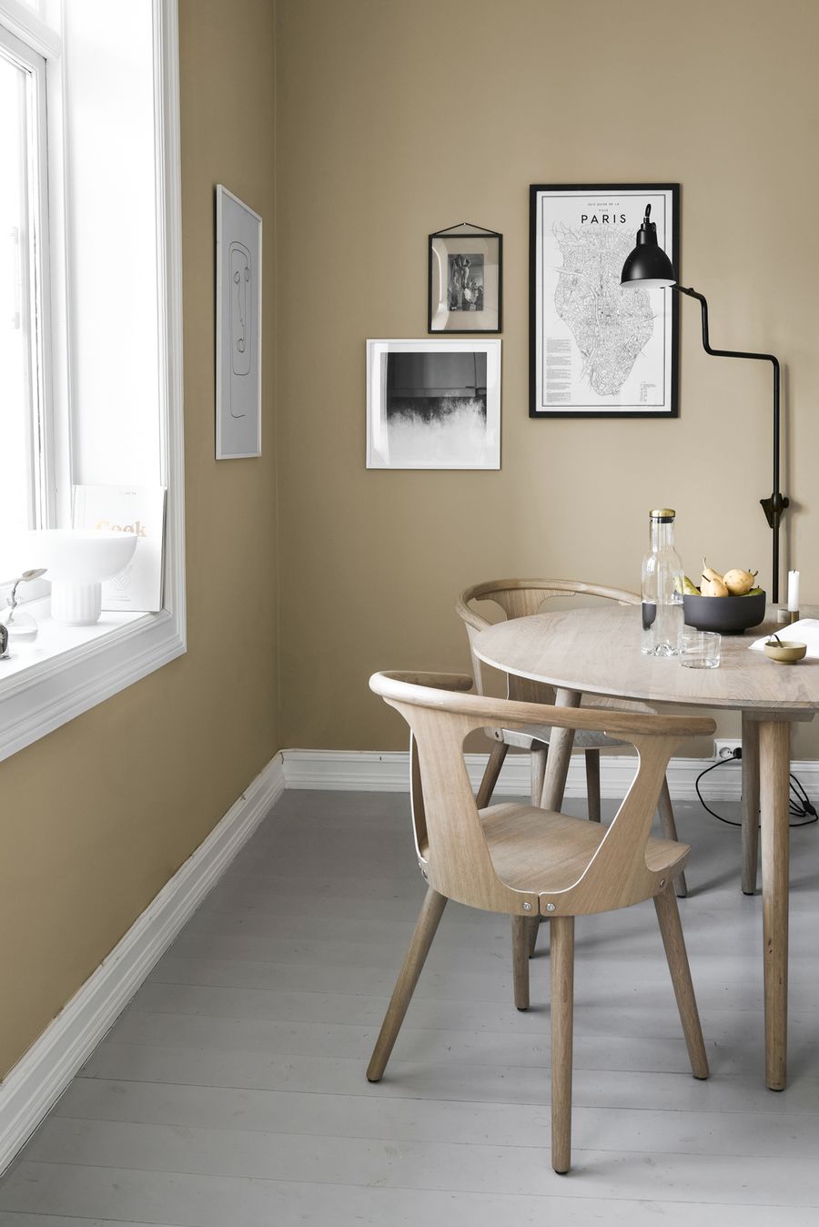 Beige Walls and Blond Wood Furniture in Scandinavian Breakfast Nook in Norway via Katerina Dima