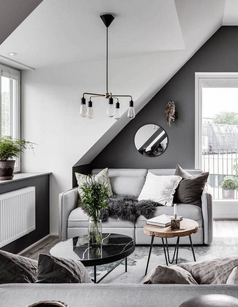 Black Marble Coffee Table Scandinavian Living Room