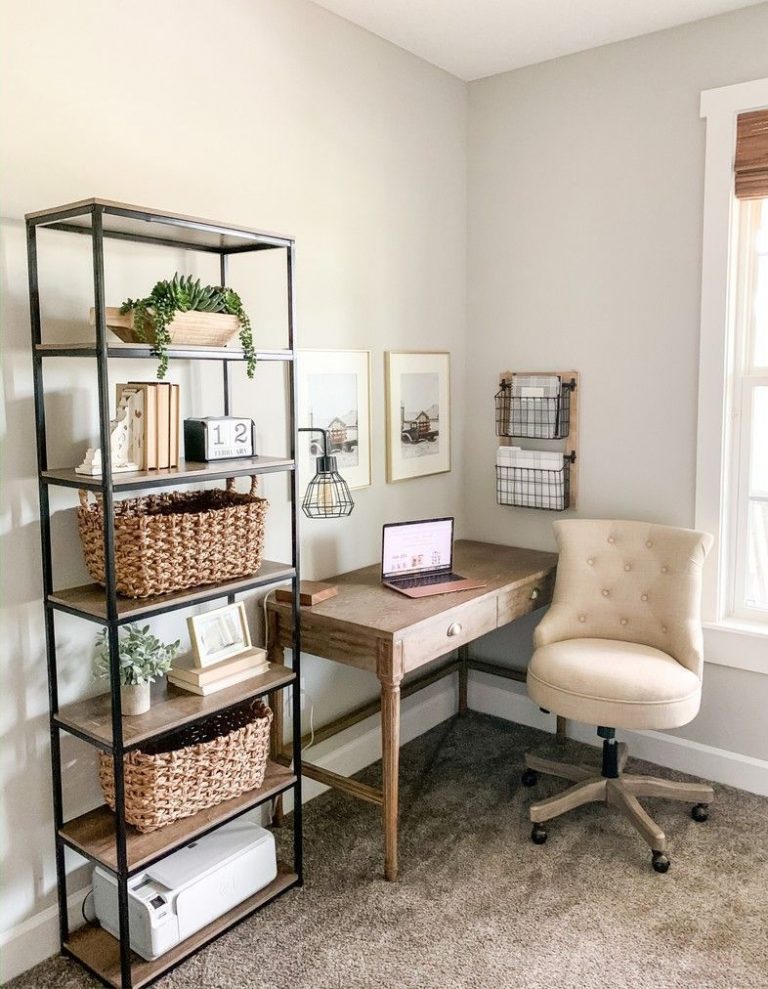 51 Modern Farmhouse Home Office Decor Ideas