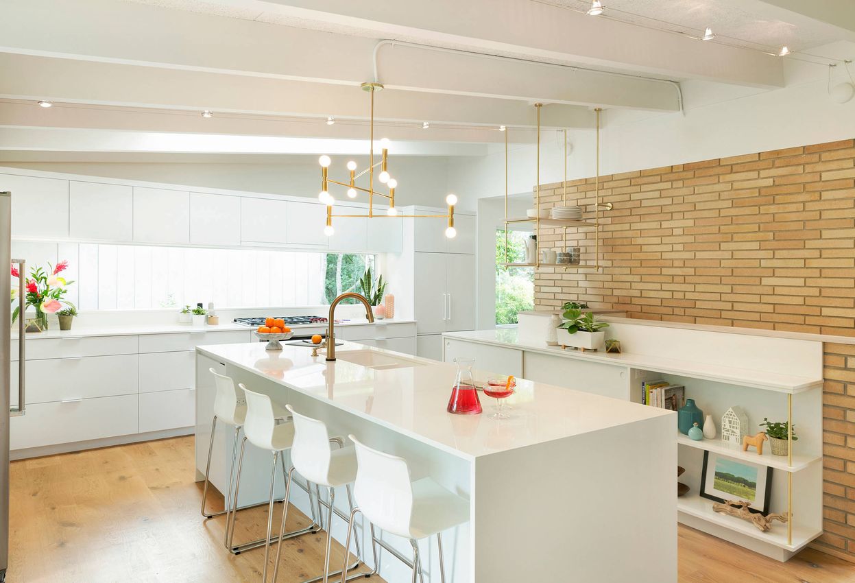 Branch Chandelier in Mid-Century Modern Kitchen via Crush Collective