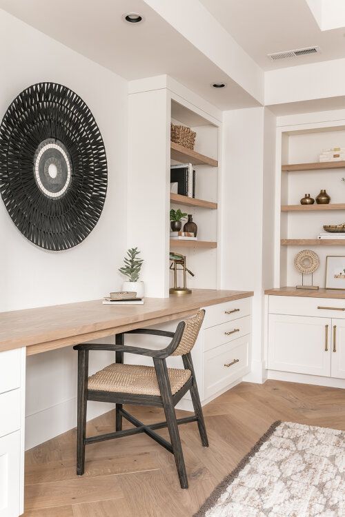 Built-in desk for Neutral home office via Becki Owens