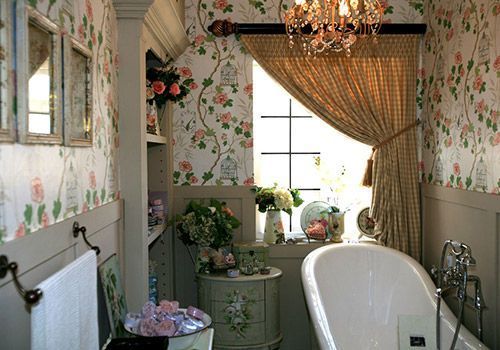 Charming Clutter in English Country Bathroom Design ideas