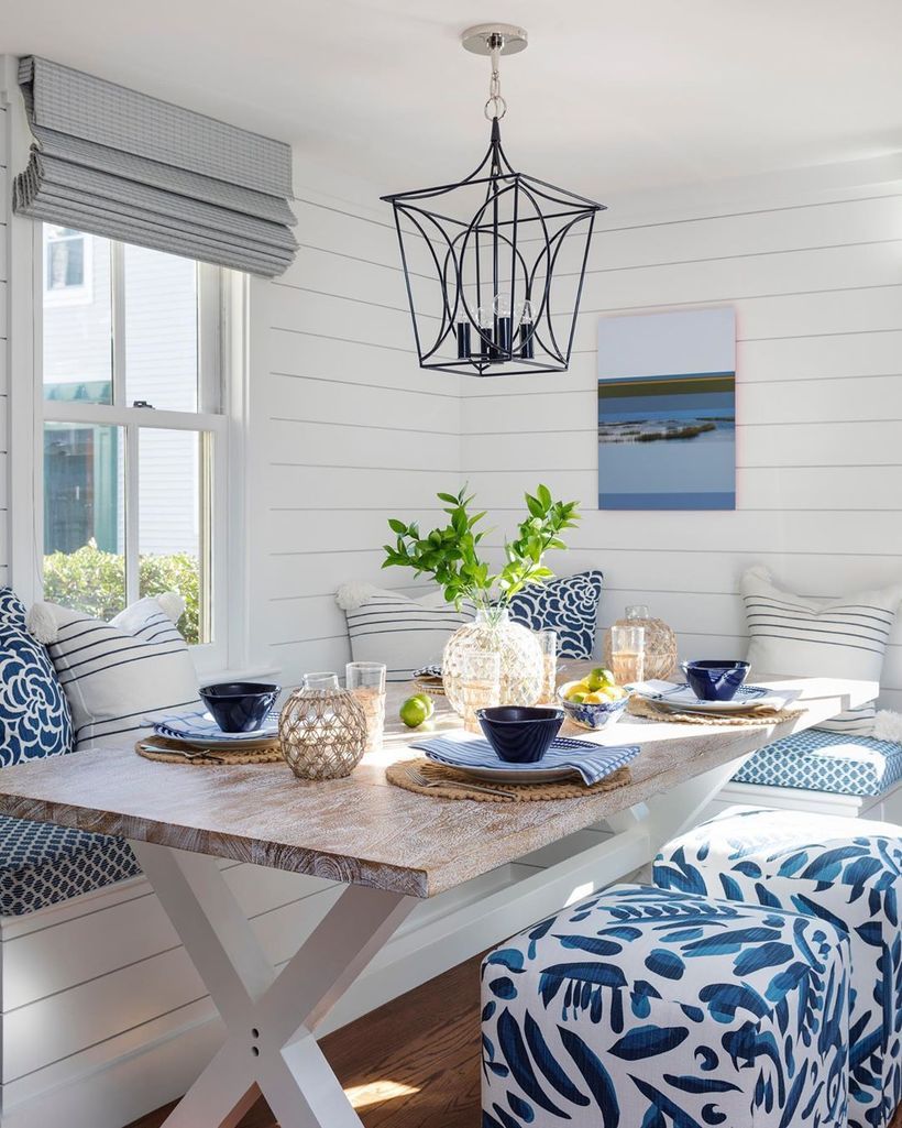 blue kitchen nook