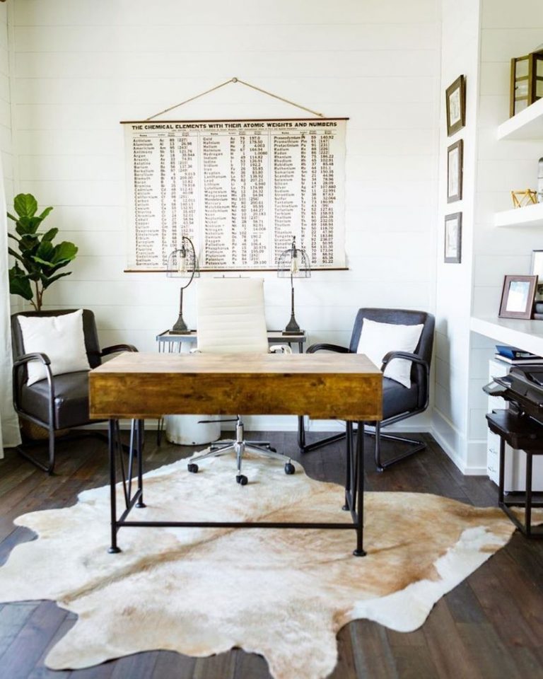 51 Modern Farmhouse Home Office Decor Ideas