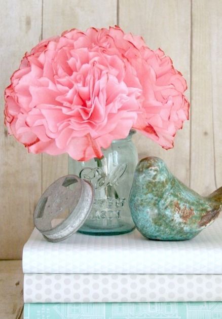 DIY Coffee Filter Paper Peonies for Spring via taunieverett