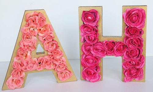 DIY Floral Monogram Letters Decorations for Spring via thecraftingchicks