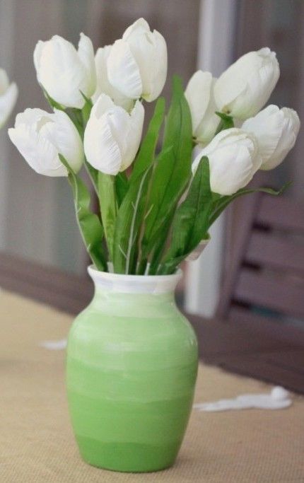 DIY Ombre Green Vase Decor via livingwellspendingless