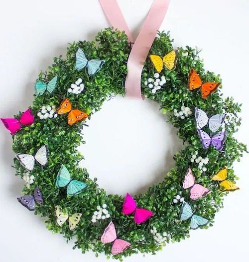 DIY Spring Butterfly Wreath via designimprovised