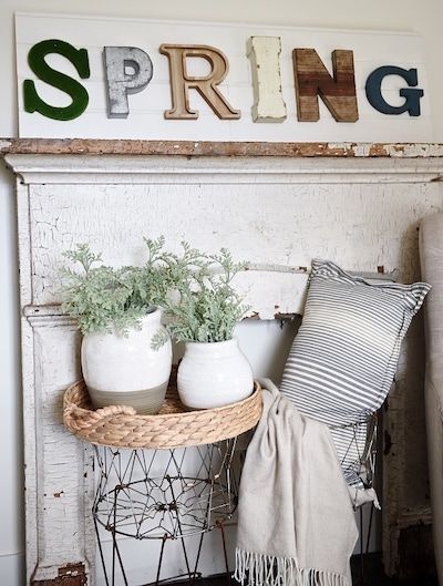 DIY Spring Metal Letter Sign via lizmarieblog