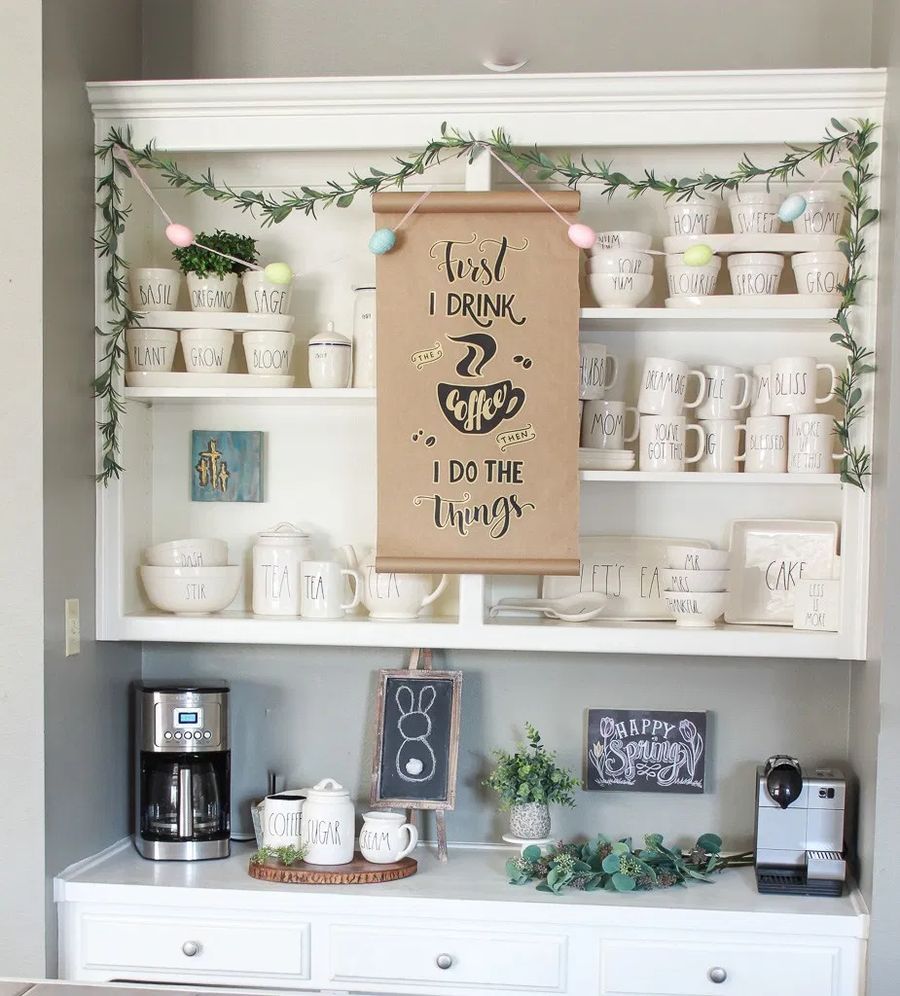 Easter Coffee Bar Decor via beautyforasheshome