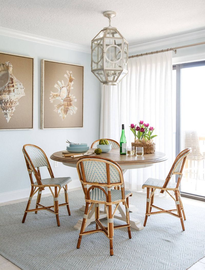 French Bistro Chairs Coastal Breakfast Nook via Amanda Webster Design