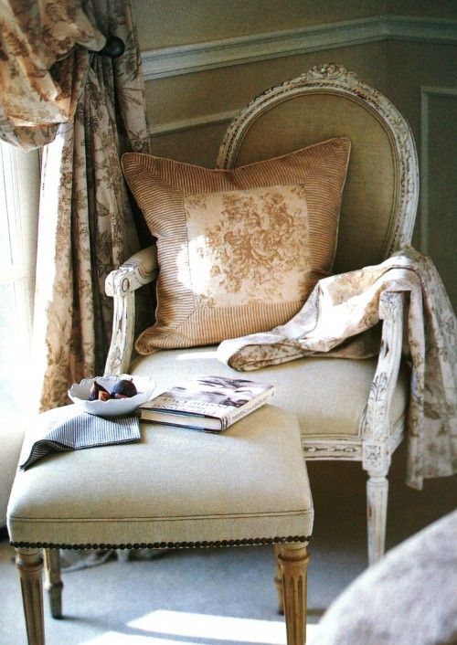 French Louis Chair French country reading nook ideas via designercustomsource